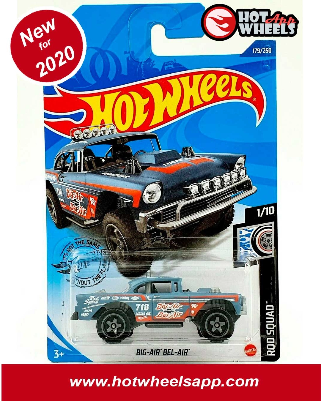 Details about   ` 2020 Hot Wheels 179/250 Chevy Big-Air Bel-Air WHITE 1/10 ROD SQUAD ~ Box Ships 