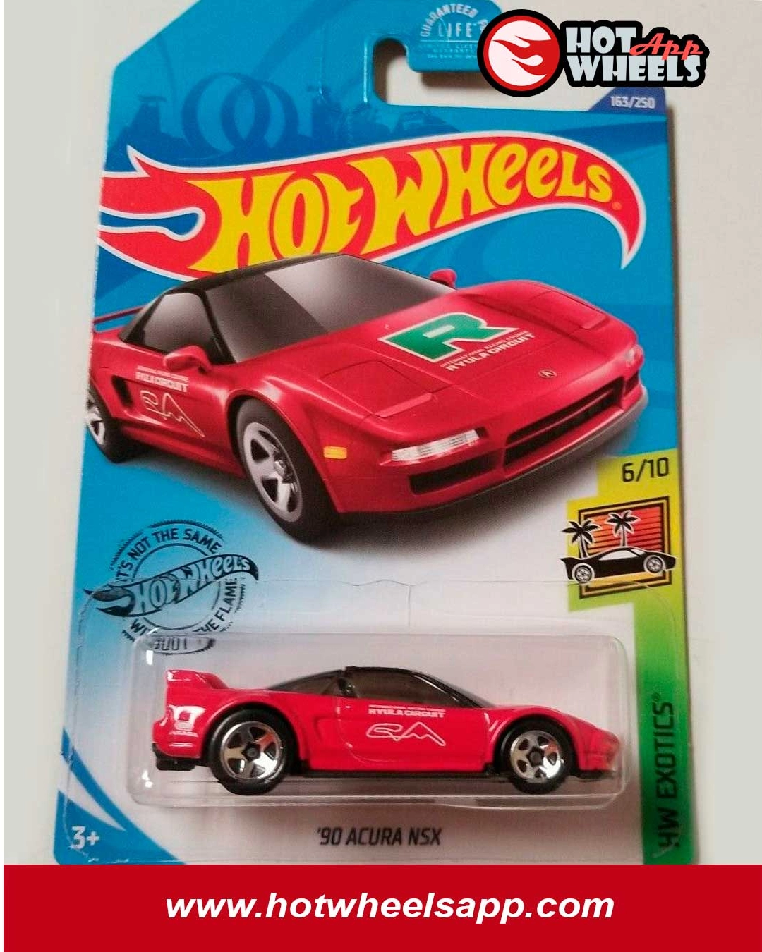 Hot Wheels '90 Acura NSX HW Exotics #6/10 Red Die-Cast 1:64 Scale Must See New
