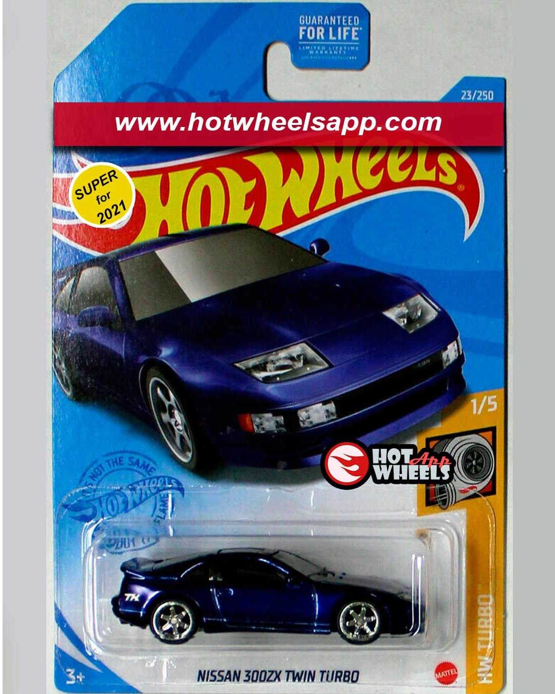 Hot Wheels 2020 HW Turbo 1/5 Blue Nissan 300ZX Twin Turbo 