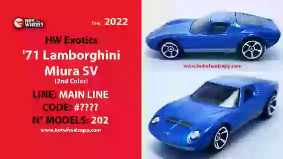 New color '71 Lamborghini Miura SV | Hot Wheels 2022